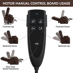 English Elm Dual Motor Power Lift Recliner with Massage Heat and 180 Degree Brown Lounge Chair Brown W1803S00063