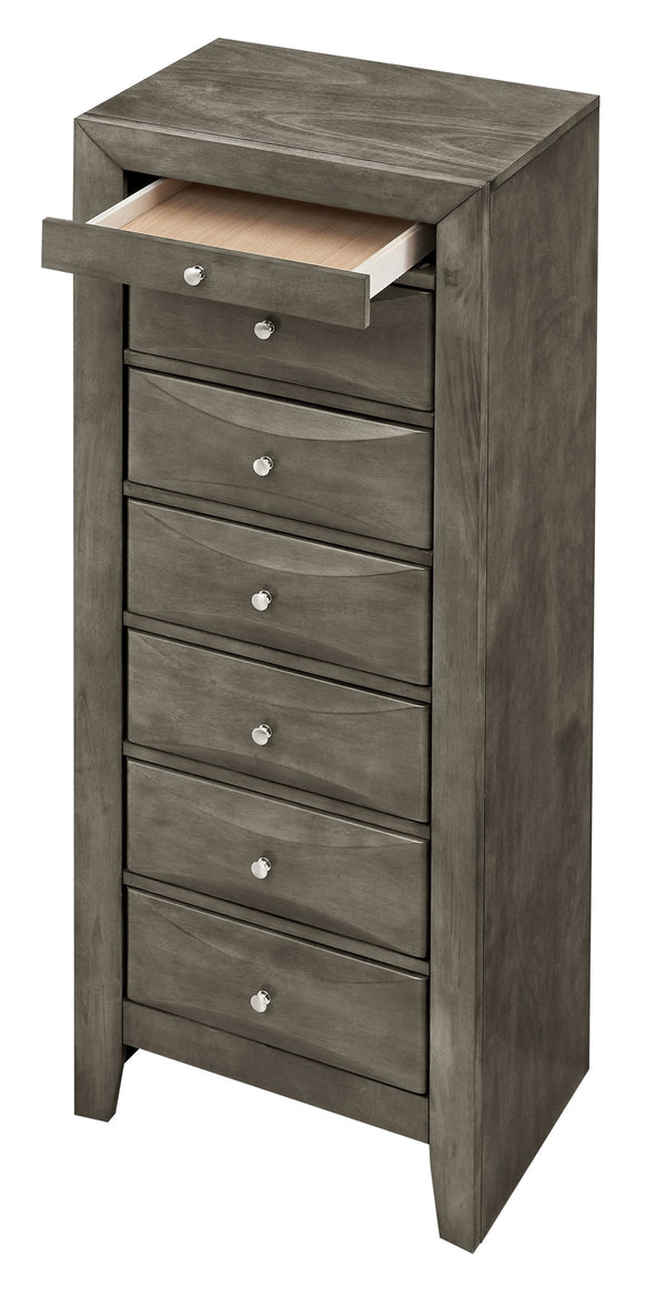 English Elm Marilla G1505-LC Lingerie Chest Gray — 7-Drawer Felt-Lined Top, Dovetail Drawers, Solid Veneer Craftsmanship B078107815