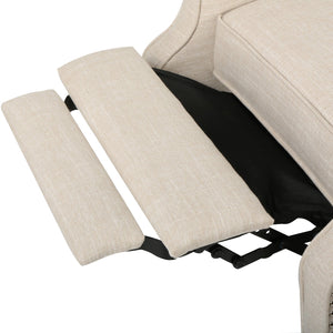 English Elm Charcoal Wingback Pushback Recliner with Button Tufted Diamond Fabric Upholstery Beige N763P410529A