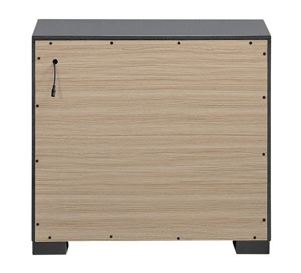 English Elm Milan Contemporary Wood Nightstand with Built in Led Lighting and Wave Sensor Control Wenge B078P497943