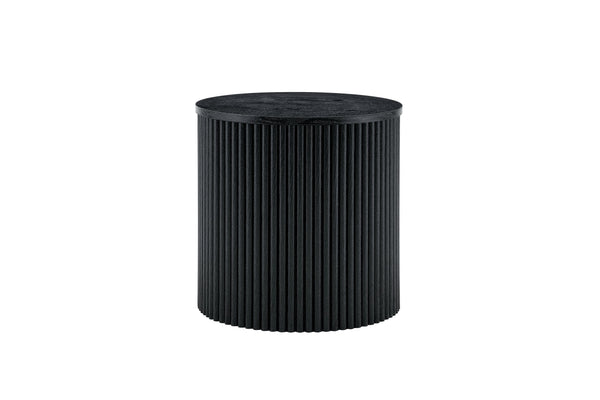 English Elm 2-piece Nesting Round Tables Roman Column Base with Storage Black Wood Grain Living Room W3875P396796