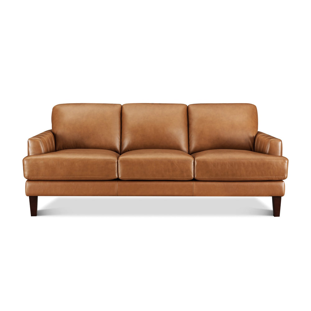 English Elm Cassia Leather Sofa with Top-Grain Seating, Pocket Coil Cushions, Feather-Memory Comfort & Durable Frame B2705P338096