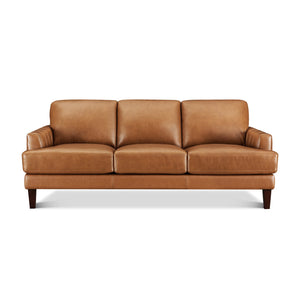 English Elm Cassia Leather Sofa with Top-Grain Seating, Pocket Coil Cushions, Feather-Memory Comfort & Durable Frame B2705P338096