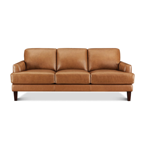 English Elm Cassia Leather Sofa with Top-Grain Seating, Pocket Coil Cushions, Feather-Memory Comfort & Durable Frame B2705P338096