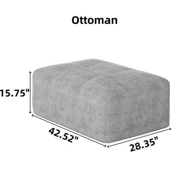 English Elm Modern Modular Sectional Sofa - Luxurious Chenille Fabric, 8 Pillows, No Assembly Needed, Beige/White W1885S00069