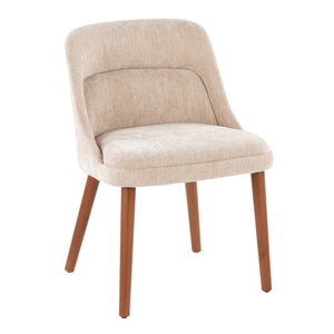 English Elm Chair Set of 2 Mid-century Modern Upholstered Dining Accent with Tapered Wood Legs Light Brown B202P471337