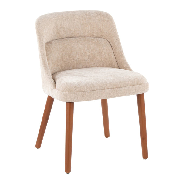 English Elm Chair Set of 2 Mid-century Modern Upholstered Dining Accent with Tapered Wood Legs Light Brown B202P471337