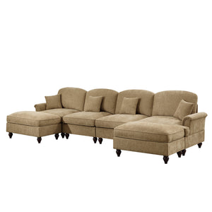 English Elm Classic U-Shape 4-Seater Modular Sectional Sofa With Customizable Styles & Cloud-Like Comfort W3041S00251