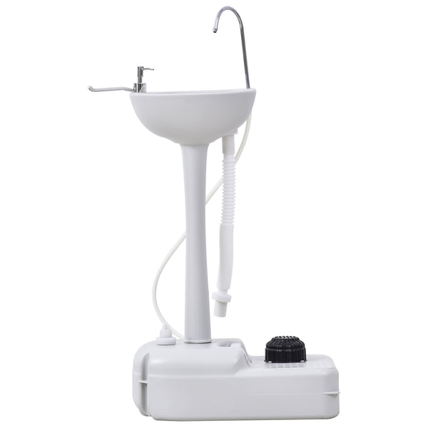 English Elm Kleankin Rolling Outdoor Handwash Station with Foot Pump Soap Dispenser Hdpe W2225P217040
