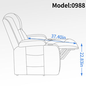 English Elm Infinite Power Lift Recliner with Massage Heating and Usb for Elderly Support W1803S00057