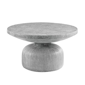 English Elm Laddie Eco-Friendly Weathered Gray Cement Coffee Table with 40mm Thick Top, Minimalist Natural Style Finish B2726P268064