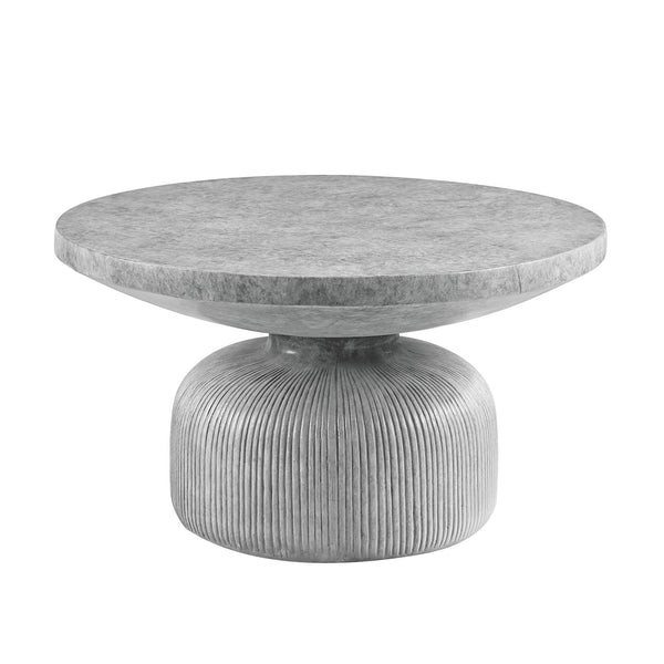 English Elm Laddie Eco-Friendly Weathered Gray Cement Coffee Table with 40mm Thick Top, Minimalist Natural Style Finish B2726P268064