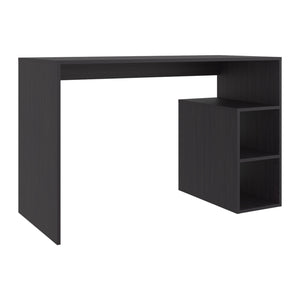English Elm Star Writing Desk with Open Shelving Dark Wood Finish Compact Home Office Furniture Wenge B128P473976