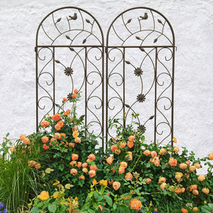 English Elm 4 Pack Tall Steel Garden Trellises Rustproof Powder Coated Climbing Plant Support Outdoor W1586P243845