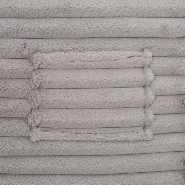 English Elm Traditional Oversized 72" Velour Memory Foam Bean Bag Lounger Sofa Chair — Plush Family Round Seat, Light Gray B011P206739