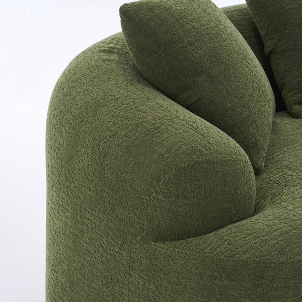English Elm LY-025S Curved Loveseat Sofa Compact 65" chenille upholstery, 30D foam with spring core, 300lb capacity, 3 pillows, apartment-friendly Antique Green,Green W2231P292604
