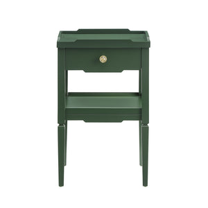English Elm Foley Vintage Green 1-Drawer Nightstand with Gold Pull, Tapered Legs, Lower Shelf, Mid-Century Charm B050P376968