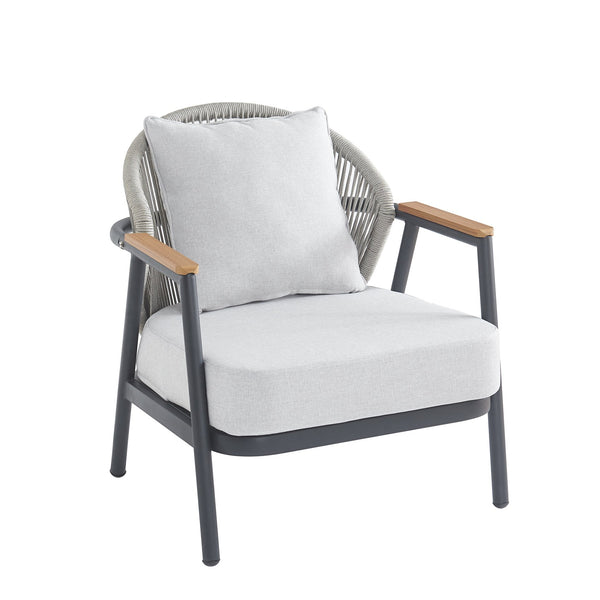 English Elm Christopher Knight Home® - Orla Outdoor Club Chairs Set Of 2 - Gray Iron Frame, Cushioned Comfort, Eco-Friendly Design! N775P224519G-S2