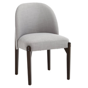 English Elm Wooden Wingback Dining Chairs Upholstered Farmhouse Modern Set with Lumbar Support Grey W3244P429256