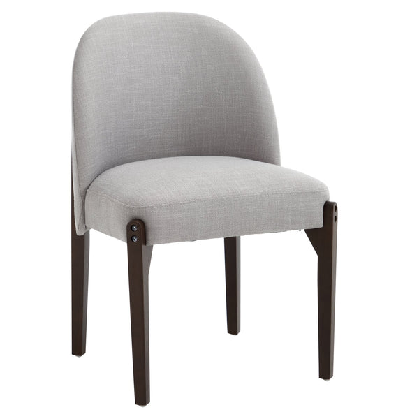 English Elm Wooden Wingback Dining Chairs Upholstered Farmhouse Modern Set with Lumbar Support Grey W3244P429256
