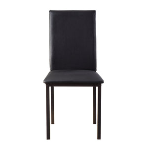 English Elm Set of 4 Tempe Dining Chairs Black Faux Leather Seat Metal Frame Modern Compact Casual Chic B011P265589