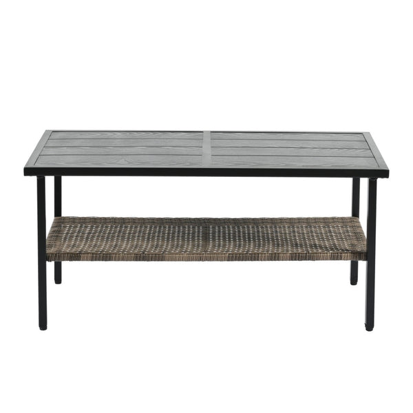 English Elm Patio Four-Piece Wicker Furniture Set - Stylish Outdoor Seating With Plush Cushions & Metal Table W1703S00031-GIGA