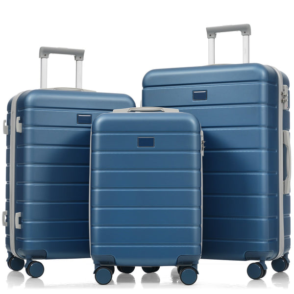 English Elm Premium Abs Hardshell 3 Piece Suitcase Set with Tsa Locks and Spinner Wheels Blue N726P296022C