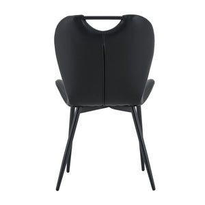 English Elm Set of 4 Olive Fabric Dining Chairs Ergonomic Cushion Black Steel Frame Modern Black W1151P454886
