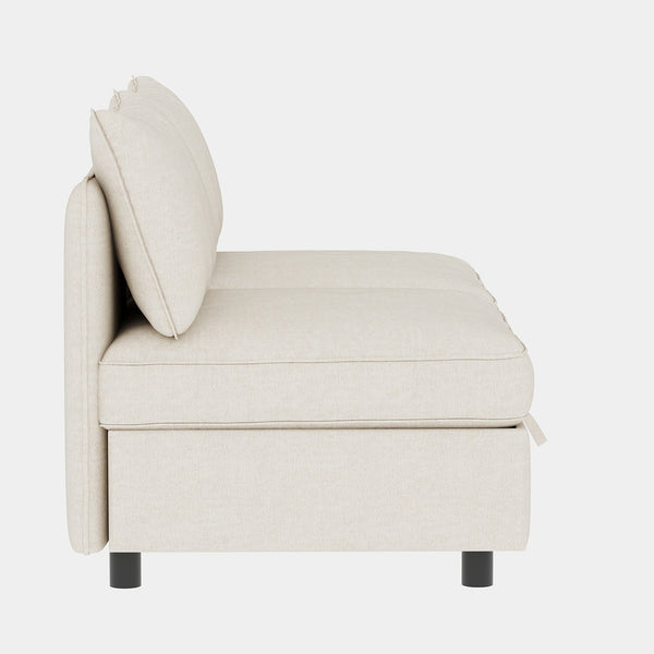 English Elm Modular Fabric Sectional Sofa with Under Seat Storage and Sleeper for Living Room W680S00133