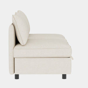 English Elm Love Seat Compact Mid Century Modern Sofa with Hidden Storage for Bedroom or Dorm Beige W680S00138