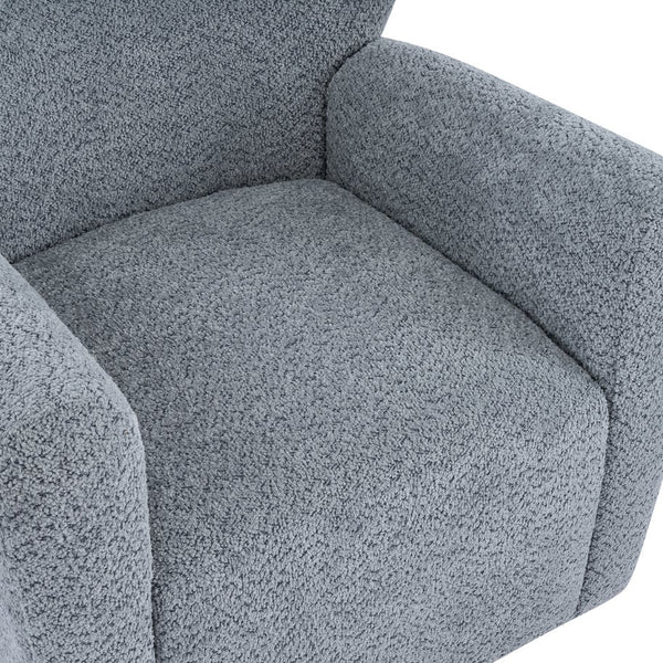 English Elm Modern Bouclé Wingback Swivel Chair with 360 Degree Rotation for Living Room Black,Dusty Blue N776P403573B
