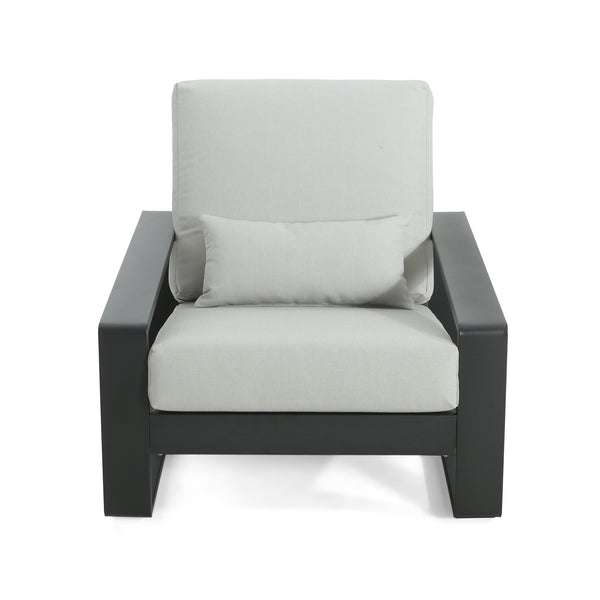 English Elm Christopher Knight Home® - La Plata Aluminum Lounge Chair - Modern Ergonomic Design With Grey Cushion For Indoor/Outdoor Comfort N775P211257B
