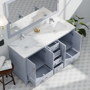 English Elm Dark Grey Double Bath Vanity With Mirror - 60" W X 22" D, Stylish Storage & Easy Installation! B2731S00515