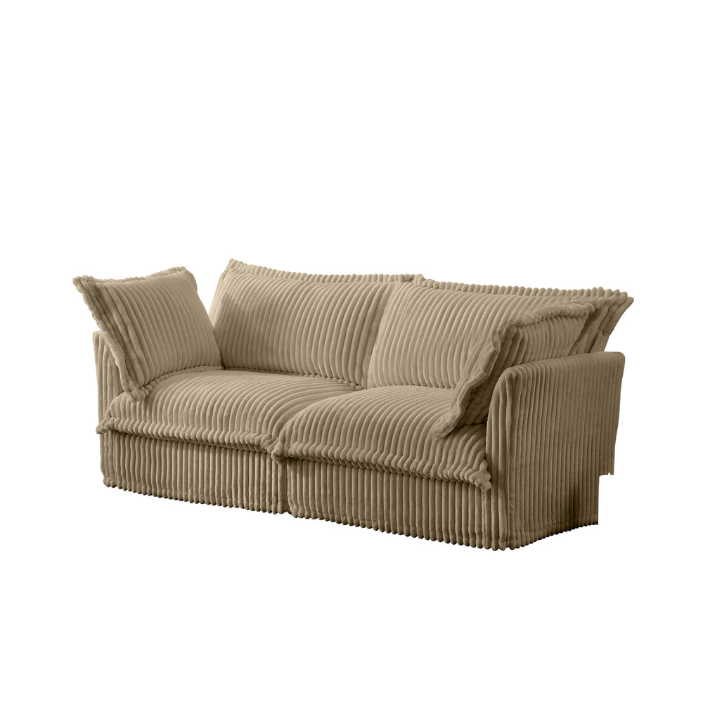 English Elm Modern Slipcovered 2-Seat Sofa Couch - Comfy Corduroy, Removable Covers, Ideal For Small Spaces! W3041S00064