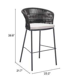 Freycinet Barstool Black 703989 Zuo Modern