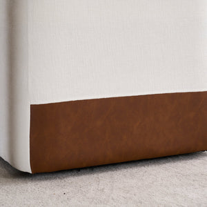 English Elm Linen Upholstered Armless Dining Chair with Smooth Casters for Easy Mobility, Versatile & Sleek Ivory W2069P324092