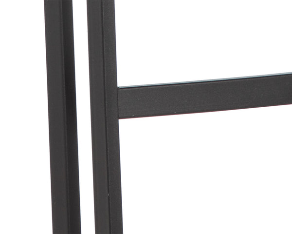 Sunpan Webber Industrial Chic Barstools - Set of 2 with Tufted Faux Leather and Exposed Steel Frame Bravo Cognac