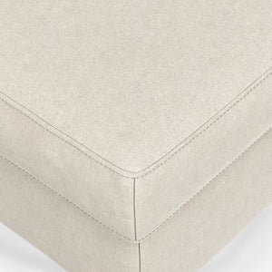English Elm Ava Mid Century Ottoman — Cream Performance Fabric, Eco-Friendly Recycled Upholstery, Feather-Top Comfort B136P203426