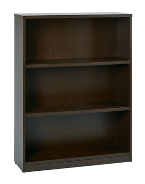 OSP Home Furnishings 36wx12dx48h Commercial Grade Laminate Bookcase with Adjustable Shelves for Office Espresso LBC361248-ESP