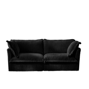 English Elm Modern Slipcovered 2-Seat Sofa In Black Corduroy – Comfy, Removable Covers, Perfect For Small Spaces! W3041S00094