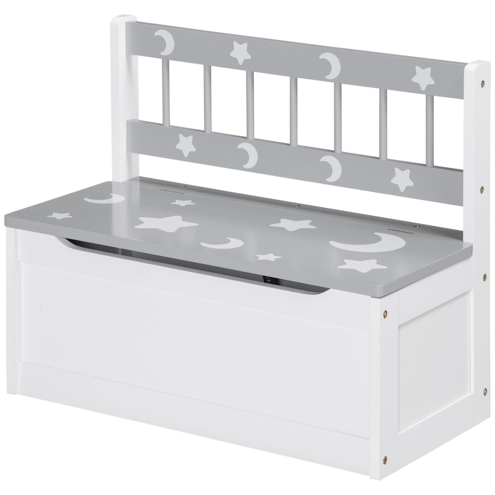 English Elm Qaba Toddler Toy Box Bench with 27.3L Storage, 110 lb Capacity, Soft-Close Lid & Safe Stay Bar, Gray W2225P229594