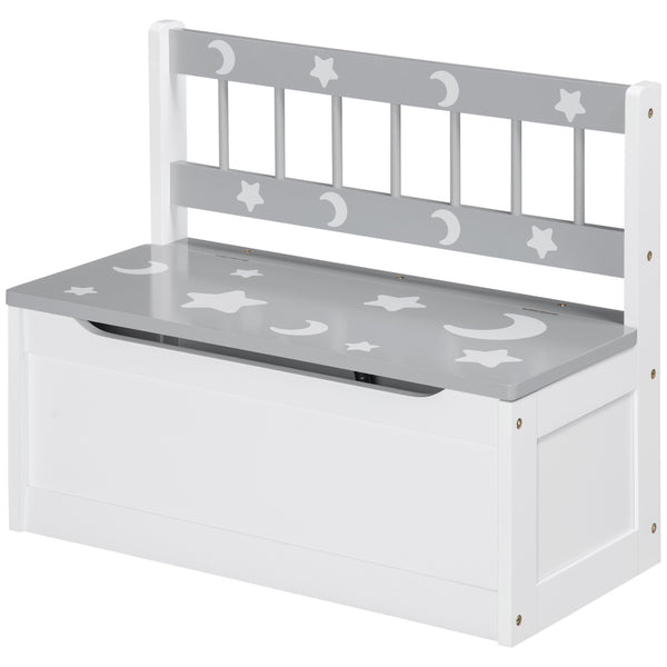 English Elm Qaba Toddler Toy Box Bench with 27.3L Storage, 110 lb Capacity, Soft-Close Lid & Safe Stay Bar, Gray W2225P229594