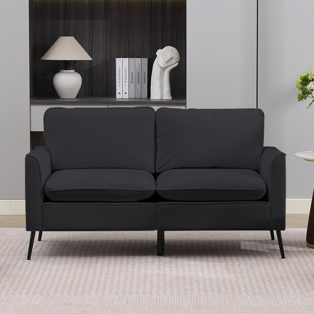 English Elm Ts Cat Paw Faux Leather Accent Chair Nordic Retro Single Seat for Bedroom Lounge Black W2311P457732