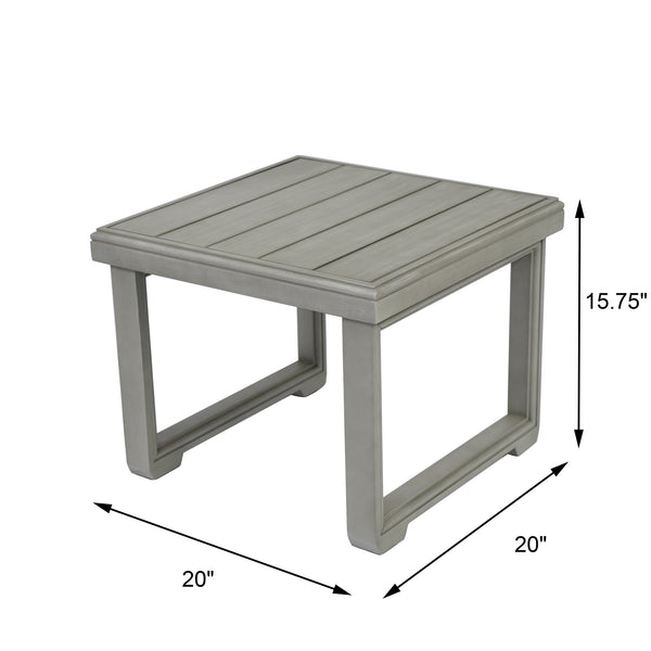 English Elm Christopher Knight Home® - WESTCHESTER Acacia Wood Outdoor Coffee Table with Rustic Slat Top and Durable Sled Legs, 38.5"W LIGHT GREY 23.5 L x 23 W x 7.75 H N776P301045G
