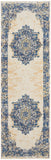 GRF14 Grafix Vintage Indoor Rug - Distressed Persian Design in Cream and Navy for Elegant Spaces