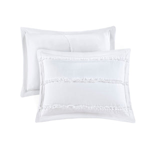 English Elm 5 Piece Microfiber Ruffled Comforter Set Celeste Queen – Shabby Chic Quilted Ruffle Bedding Ensemble White 23.62 L x 19.69 W x 11.02 H B03596865