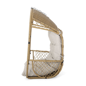 English Elm Christopher Knight Home® - Malia Wicker Hanging Chair With Plush Cushion - Stylish Indoor/Outdoor Seating For Relaxation & Comfort 67677.00LBGE