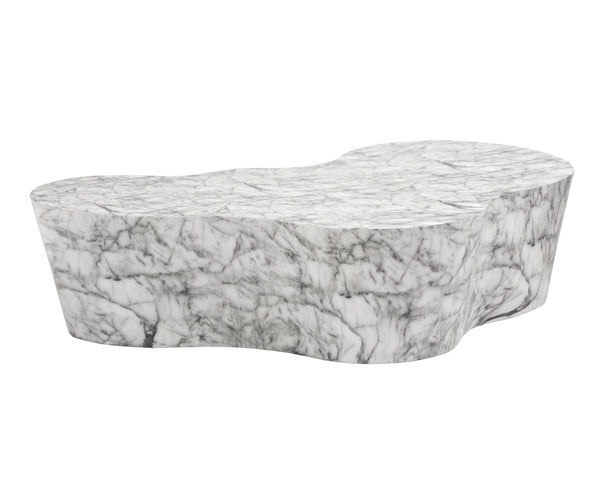 Sunpan Ava Coffee Table - Contemporary Concrete Design with Unique Finish for Modern Living Spaces Marble Look