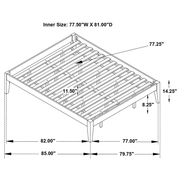 English Elm Hounslow Black Eastern King Platform Bed - Stylish Low-Profile Design For Ultimate Comfort & Durability B062S01218