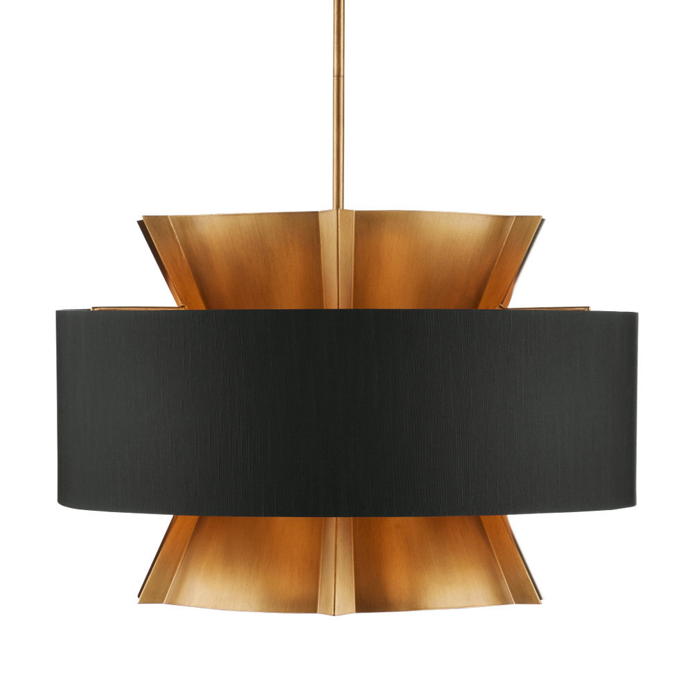 Oxenwood Brass & Black Chandelier – Stunning Metal Design with Adjustable Height for Any Space
